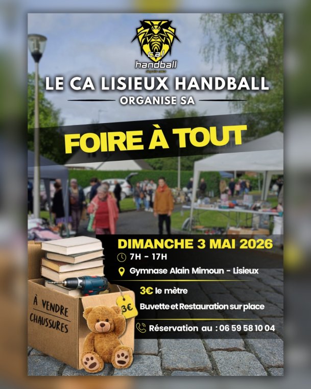 Le CA Lisieux Handball est de retour pour la 5ᵉ édition de sa foire à tout 🔥🟡⚫